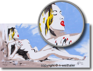 WANT ME modern nude art painting in focus - artwork from the artist N.Weithaler
